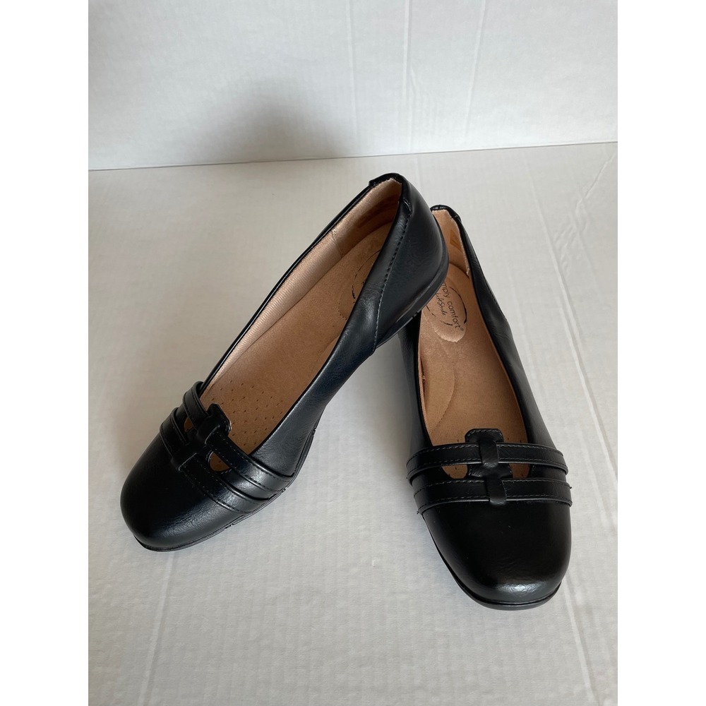 LifeStride "Simply Comfort" / Velocity Black Memory Foam Slip-on Flats-Size 7.5W